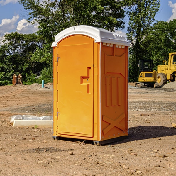 how often are the portable restrooms cleaned and serviced during a rental period in Cedar Glen Lakes